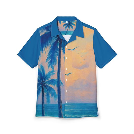 Tropical Palm Sunset Hawaiian Shirt | Palm Trees, Sunset Print
