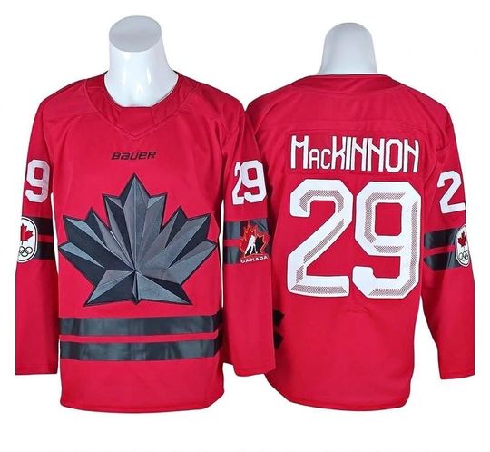 Discover Team Canada Olympics Hockey 2026 Nathan MacKinnon #29 Sewn Jersey Small Red NEW