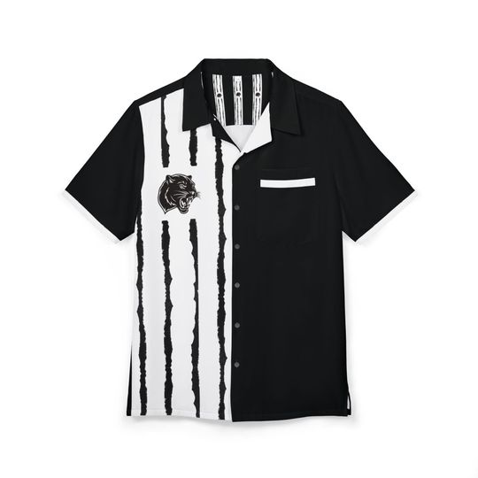 Discover Black & White Dress Shirt | Panther Hawaiian Shirt | Mens Button-Up | Gifts for Men