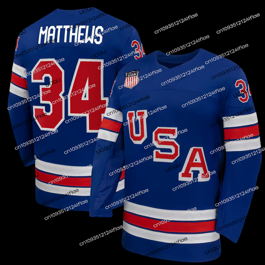 Discover 2026 New Arrival USA Ice Hockey Match Jersey American Hockey Fan Special Jersey Kit Men's Athletic Long-Sleeve T-Shirt