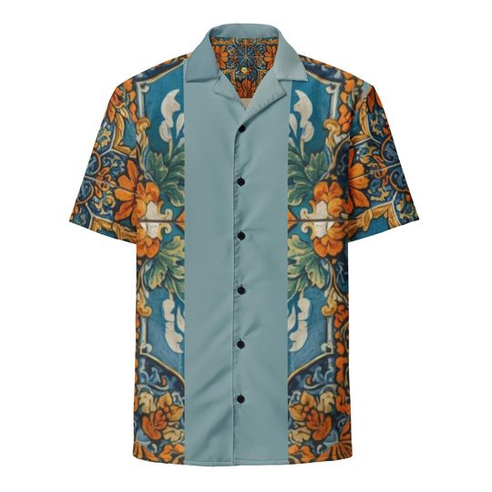 Discover Beach Fashion Inspired Button-Up | Tropical Teal Floral Shirt | Wedding Shirt