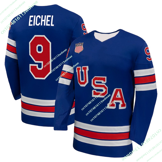 Discover 2026 New Arrival USA Ice Hockey Match Jersey American Hockey Fan Special Jersey Kit Mens Athletic Long-Sleeve Family Kid T-Shirt
