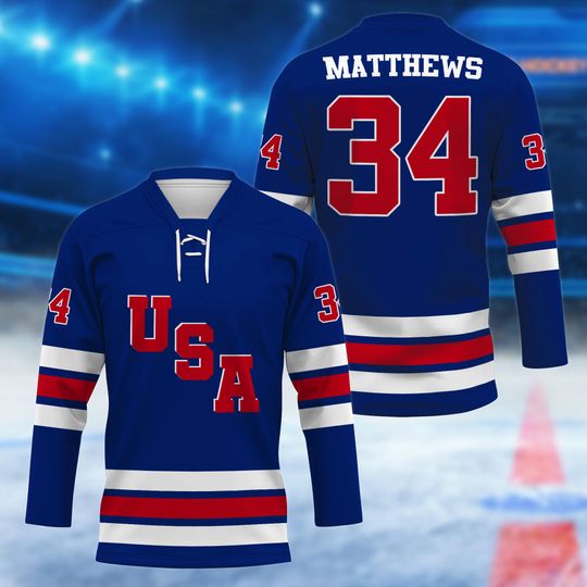 Discover Custom USA Hockey Jersey, Personalized Name & Number Jersey, Ice Hockey Shirt, Mens Womens Hockey Fan Gift
