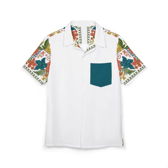 Floral Hawaiian Button-Down Shirt | Tropical Guayabera Style