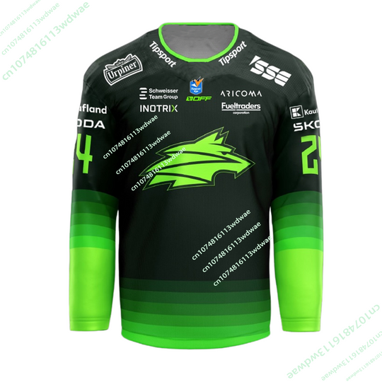 Discover Vlci žilina Slovakia Hockey Jersey 2026 Newly Arrived Round Neck Long Sleeve 3D Printed T-shirt Men's KID Top Hockey Jersey