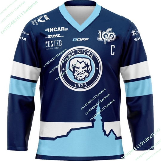 Discover Slovakia 2026 New Arrival Hokejový Klub Nitra Ice Hockey Mens Niños Home Away 3D Print Breathable Long Sleeve T-Shirt KID Jersey