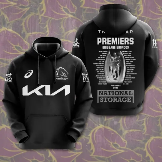 Brisbane Broncos Premiers 2025 3D Hoodie For Fans