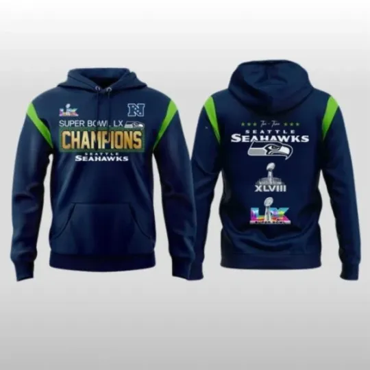 Discover Seahaws Football Champions 2026 Super Bowl Inspired Hoodie