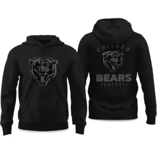 Chicago Bears Back In Black Hoodie 2025 football Football Fan Pullover