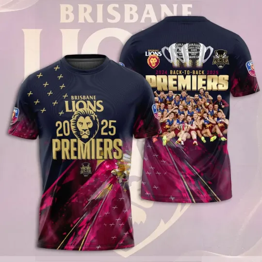 Discover Brisbane Lions Premiers 2025 3D Apparel