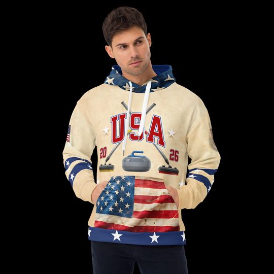 USA Curling Hoodie-2026, Expect three weeks for delivery