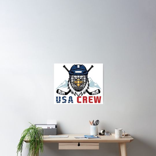 Discover USA Crew 2026 – American Eagle Hockey Spirit Poster