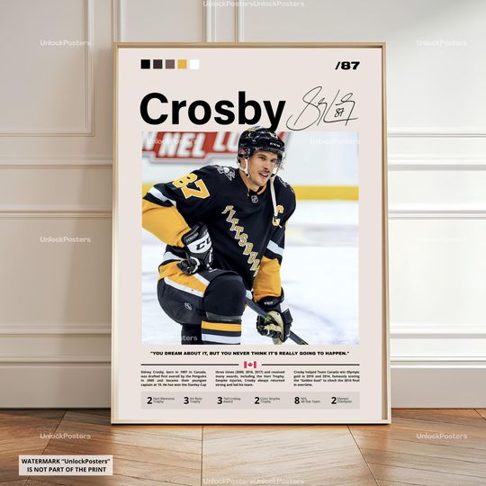 Discover Sidney Crosby Poster, Crosby Penguins, Framed NHL Hockey Print, Ice Hockey Sports Decor, Hockey Action Artwork, Crosby Shirt, Iconic posters