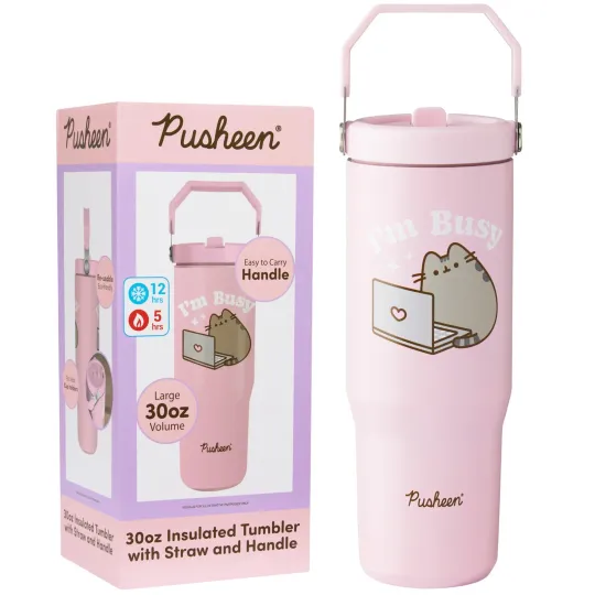 Discover Get Trend Pusheen Tumbler Stainless Steel with Straw 30oz Girls Teens Women Insu