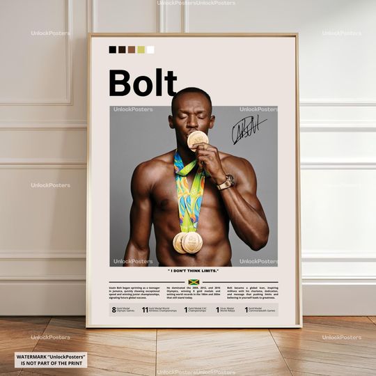 Discover Usain Bolt Poster, Usain Bolt Print, Usain Bolt Artwork, Framed Bolt Print, Track And Field Poster, Sprinter Wall Decor, Bolt Fan Gift