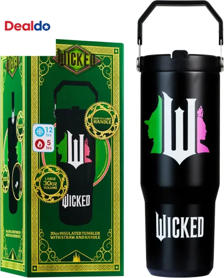 Discover Wicked Tumbler with Straw 30Oz Girls Teens Insulated Cup with Lid Handle Travel