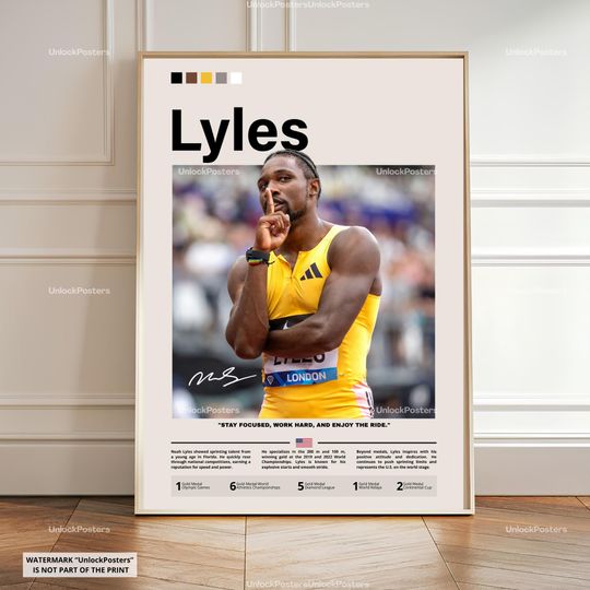 Discover Noah Lyles Poster, Noah Lyles Decor, Framed Lyles Print, Track And Field Poster, Sprinter Wall Decor, Lyles Fan Gift, Athlete Sport Print