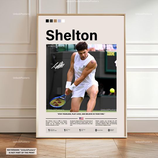 Discover Ben Shelton Poster, Tennis Poster, Motivational Poster, Sports Poster, Modern Sports Art, Tennis Gifts, Minimalist Poster, Tennis Art