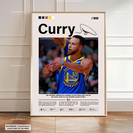 Stephen Curry Poster, Curry Golden State Warriors,  NBA Basketball Print, Basketball Shooter Decor, Sports Artwork, Curry Warriors Art