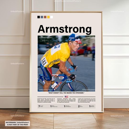 Discover Lance Armstrong Poster, Armstrong Cyclist Print,  Armstrong Art, Armstrong Print, Tour De France Poster, Cyclism Poster, Cyclism Decor