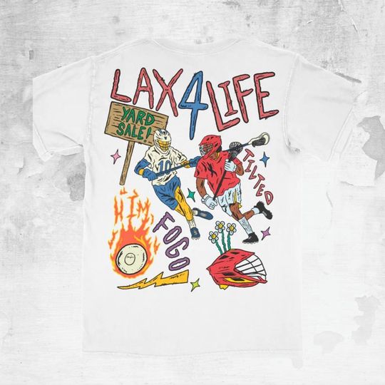 Discover Lax 4 Life Cartoon Tee Vintage Lacrosse Bootleg Sport Shirt