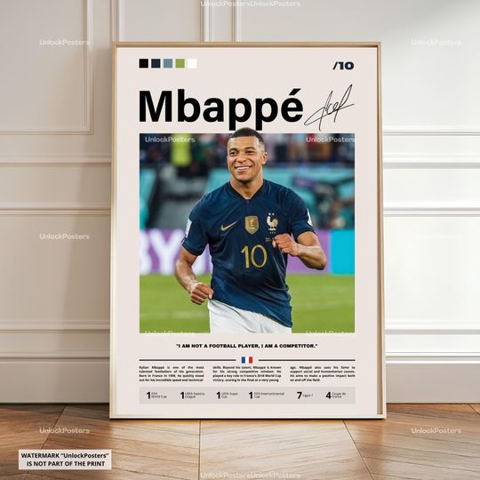 Discover Kylian Mbapp Poster, Mbapp France Print, Mbapp Art, Football Fan Gift Idea, Mbapp Decor, Football France Poster, Mbapp Wall Art Artwork