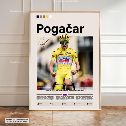Discover Tadej Pogaar Poster, Pogaar Cyclist Print, Pogaar Art, Cycling Decor, Tour De France Poster, Giro D'Italia Poster, Cycling Poster