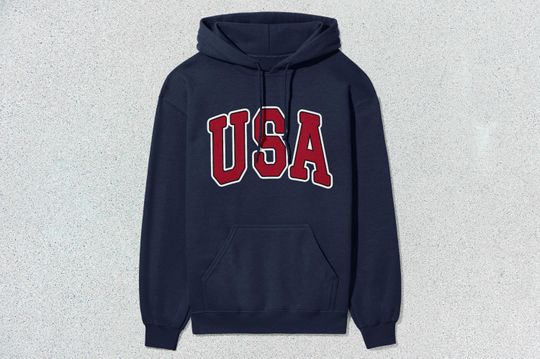 Discover USA Hoodie Collegiate Hooded Sweatshirt Unisex