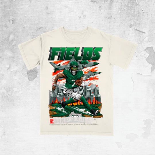 Discover Fields Retro Bootleg Football Tee, Vintage 90s Cartoon Sports Graphic Shirt