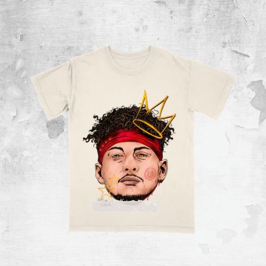 Patrick Mahomes Crown Cartoon Bootleg Tee, Retro Vintage Sports Graphic Shirt