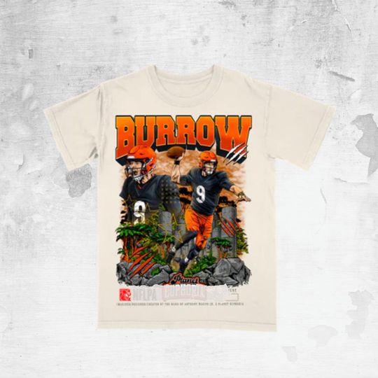 Discover Joe Burrow Cartoon Tee | Football Graphic Shirt | Vintage Streetwear For Adult and Youth
