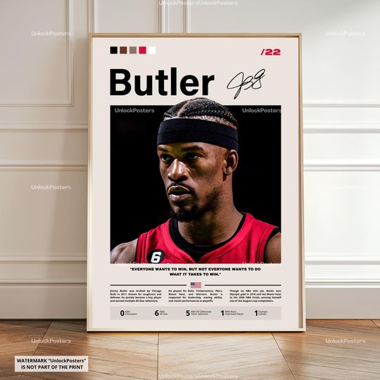 Discover Jimmy Butler Poster, Miami Heat Star, NBA Basketball Print, Heat Wall Art, Miami Decor, Butler Basketball Gift, Jimmy Butler Print, Wall Art