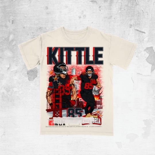 Discover George Kittle Cartoon Tee | SF Football Graphic Shirt | Vintage Streetwear For Adult and Youth