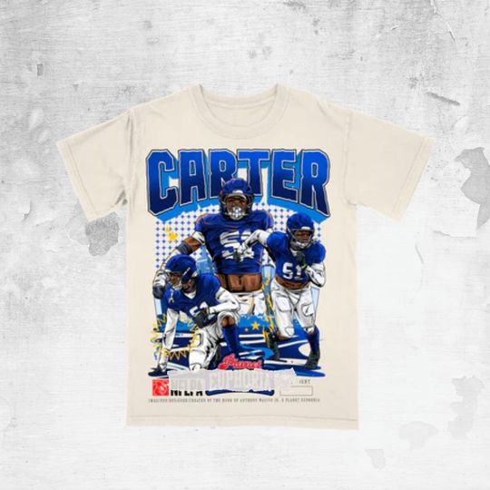 Discover Carter Vintage Bootleg Football Graphic Tee, Retro Sports Cartoon Shirt