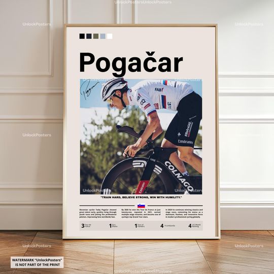 Discover Tadej Pogaar Poster, Pogaar Cyclist Print, Pogaar Art, Cycling Decor, Tour De France Poster, Giro D'Italia Poster, Cycling Posters