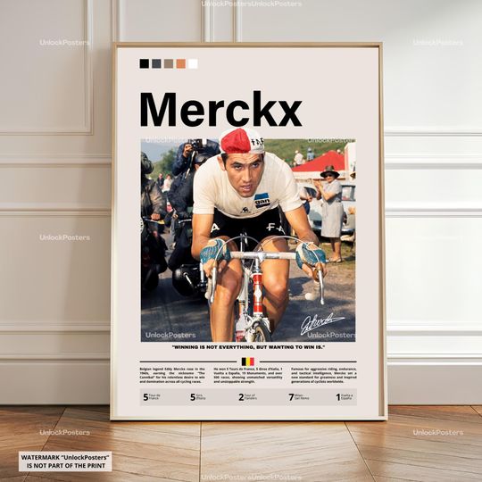 Discover Eddy Merckx Poster, Merckx Cyclist Print, Merckx Art, Art, Tour De France Poster, Giro D'Italia Poster, Cycling Poster, Cycling Decor