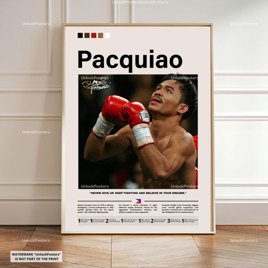Discover Manny Pacquiao Poster, Pacquiao Print Wall Art, Pacman Decor, Boxing Legend Poster, Boxing Print Gift Idea, Pacquiao Boxing Fan Gift