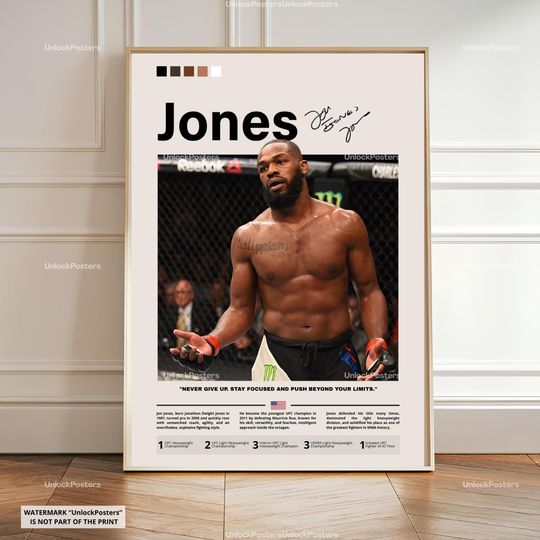Discover Jon Jones UFC Poster, MMA Wall Art Print, Champion Fighter Decor, Perfect Gift for UFC Fans, Fighter Art, Jon Jones Print, Jone Jones