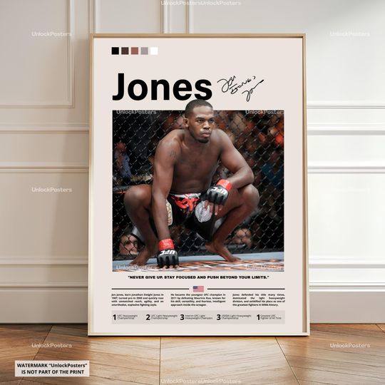 Discover Jon Jones Poster, MMA Wall Art Print, Champion Fighter Decor, Perfect Gift for UFC Fans, Fighter Art, Jon Jones Print, UFC Poster