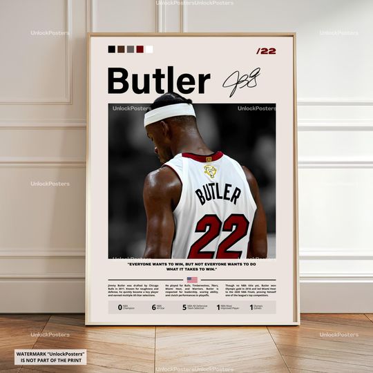 Discover Jimmy Butler Poster, Miami Heat Star, NBA Basketball Print, Heat Wall Art, Miami Decor, Butler Basketball Gift, Wall Art, Jimmy Butler Print