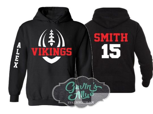 Discover Football Hoodie | Customize Team & Colors | Football Spirit Wear | Custom Football Hoodie | Adult or Youth Sizes