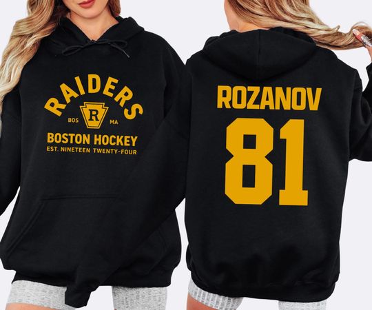 Rozanov 81 Hoodie | Boston Raiders Hockey Shirt, Heated Rivalry Connor Ilya Sweatshirt, Romance Unisex Pullover