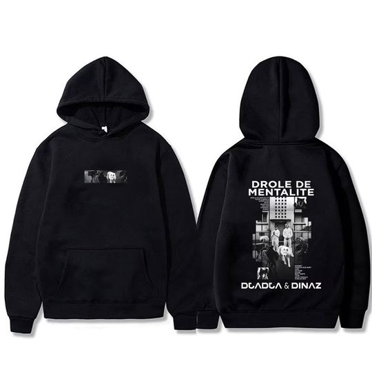Discover Rapper Djadja & Dinaz Drôle De Mentalité Album Hoodie Male Fashion Vintage Pullover Hoodies Men Women Casual Hooded Sweatshirt