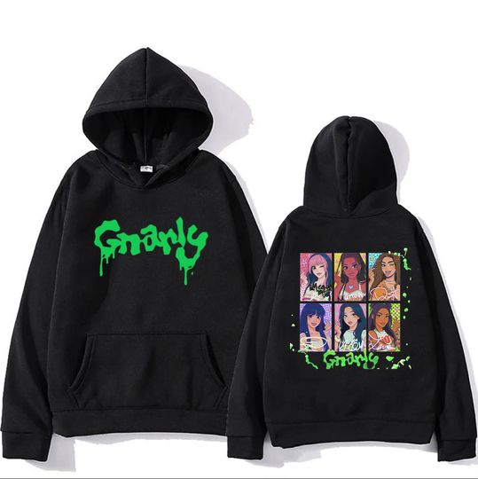 Katseye Merch Gnarly Logo Printed Hoodie Men Women Casual oversized hoodie hip hop streetwear vintage Fleece Long sleeve clothes