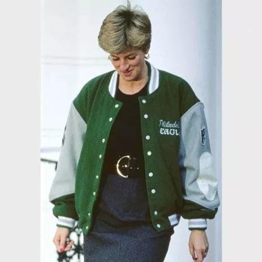 Discover Exclusive Philadelphia Eagles Princess Diana Varsity Jacket Iconic Green Outer