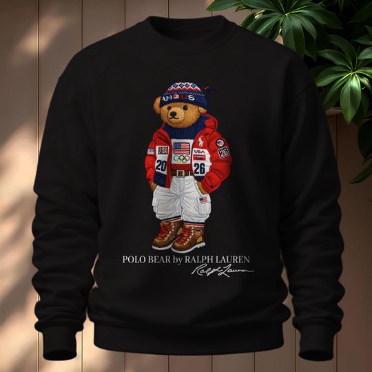 Discover Polo Bear Sweatshirt - Usa Team 2026 , Champion Winter gift, DTG Print
