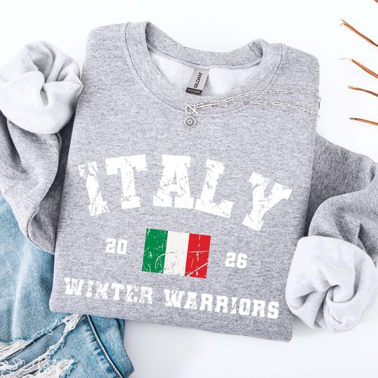 Discover Italy Sweatshirt: Italian Flag Italian Winter Games 2026 Pullover