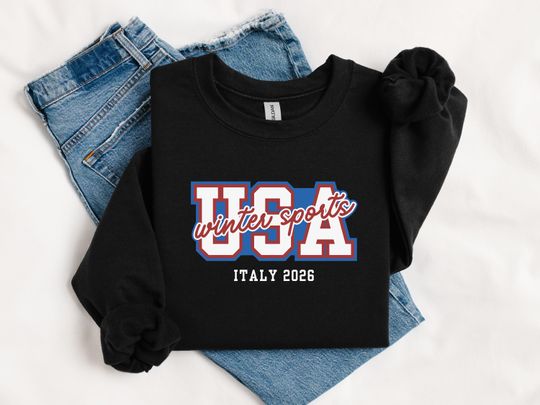 Discover USA Winter Sports Sweatshirt - Unisex Italy 2026 Shirt - Gifts for Athletes and Sports Fans