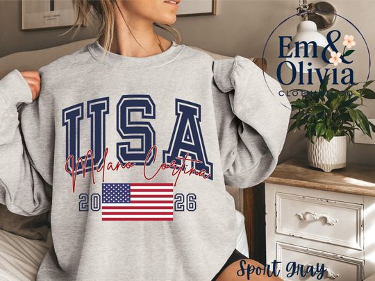 Discover USA Sweatshirt, Milano Cortina Winter Crewneck Fleece