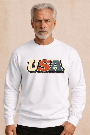 Discover America Vintage Sweater | Retro 1970s USA Logo Pullover Sweatshirt